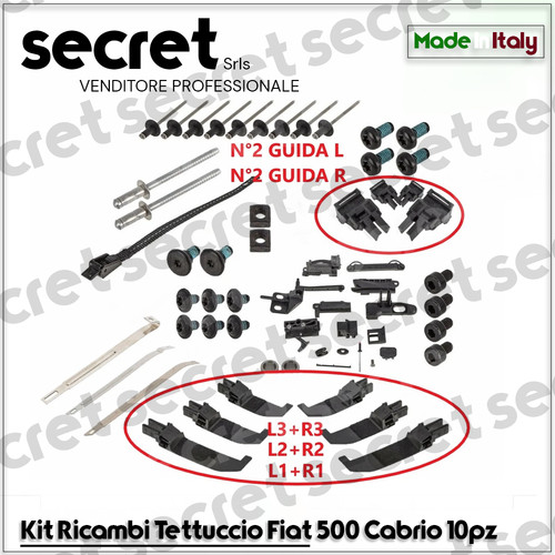 Kit ricambi tettuccio fiat 500 - fiat,